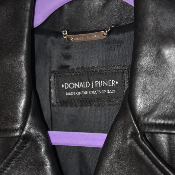 Donald J Pliner Leather Jacket Petite - Picture 4 of 4